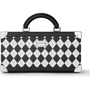 ✨ Women Black Box Personalized Case with 3 Layer Pattern Flexible Jewelry Tray